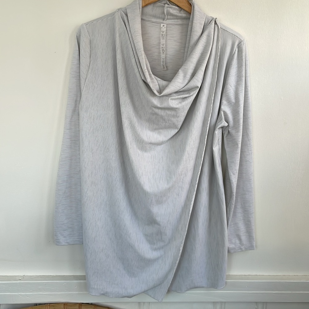 Manduka Breathe Drape Cardigan Heathered Grey size L